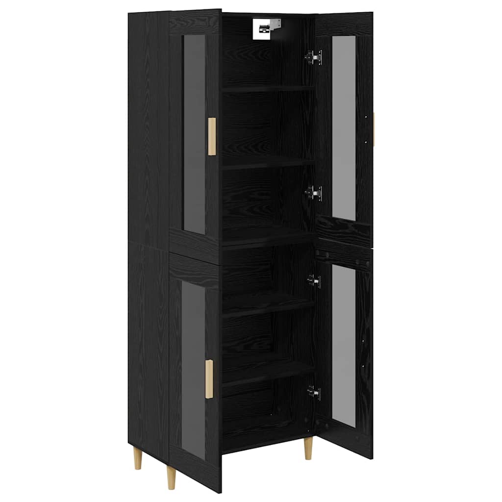 Haut Armoire Montage mural 2 pcs Chêne noir Bois d'ingénierie - XIOS