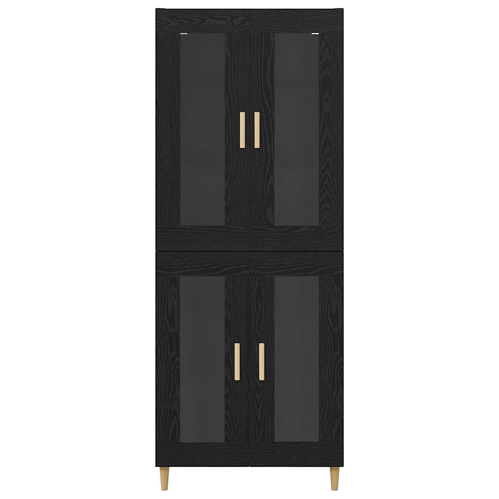 Haut Armoire Montage mural 2 pcs Chêne noir Bois d'ingénierie - XIOS