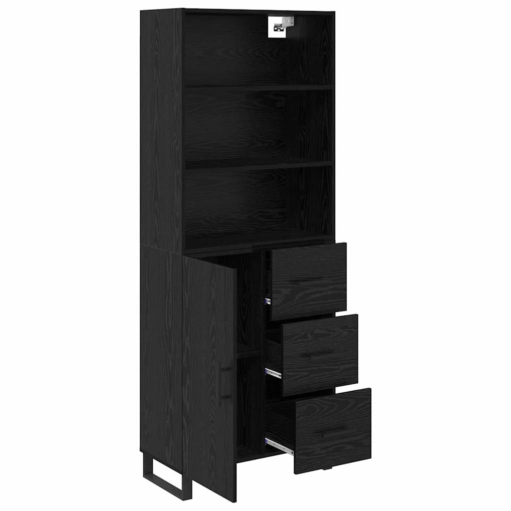 Haut Armoire avec tiroir 2 pcs Chêne noir Bois d'ingénierie - XIOS