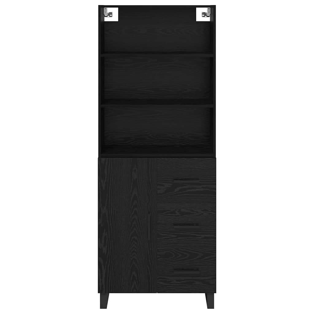 Haut Armoire Montage mural 2 pcs Chêne noir Bois d'ingénierie - XIOS