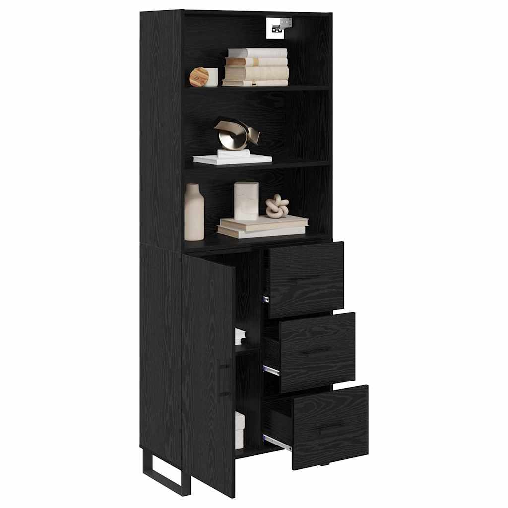 Haut Armoire avec tiroir 2 pcs Chêne noir Bois d'ingénierie - XIOS