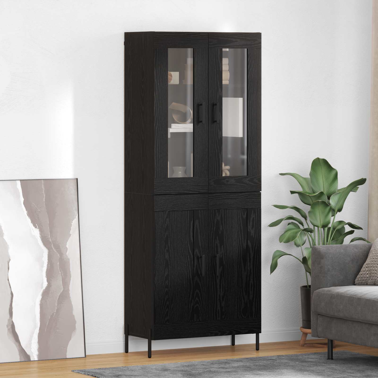 Haut Armoire Chêne noir 69,5 x 34 x 180 cm Bois d'ingénierie - XIOS