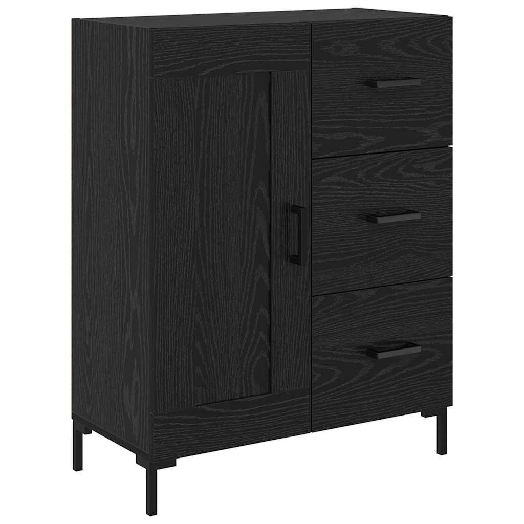 Haut Armoire avec tiroir 2 pcs Chêne noir Bois d'ingénierie - XIOS