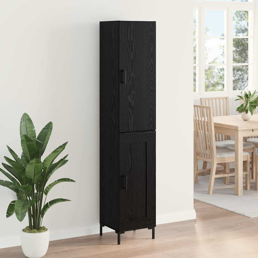Haut Armoire Montage mural 2 pcs Chêne noir Bois d'ingénierie - XIOS