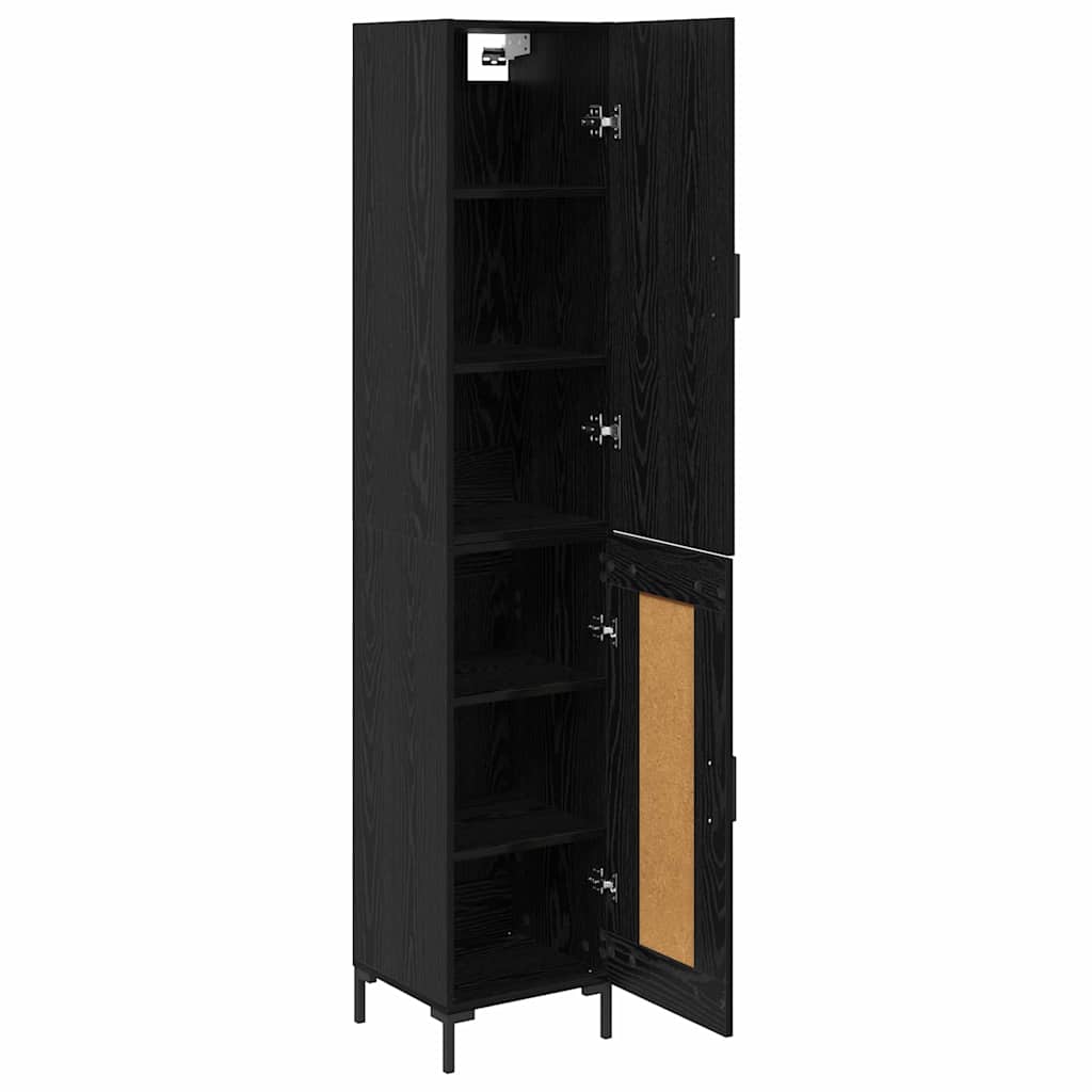 Haut Armoire Montage mural 2 pcs Chêne noir Bois d'ingénierie - XIOS