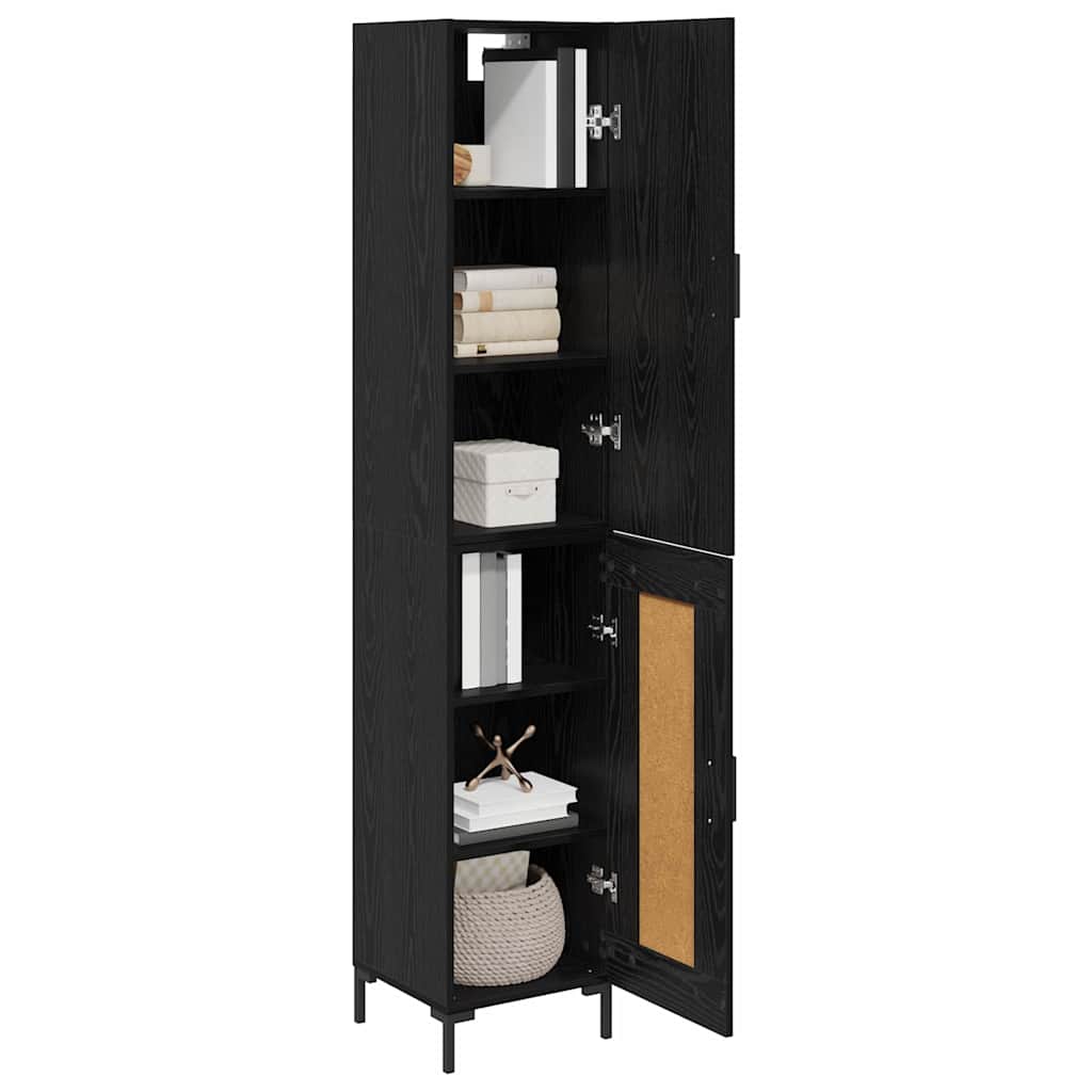 Haut Armoire Montage mural 2 pcs Chêne noir Bois d'ingénierie - XIOS