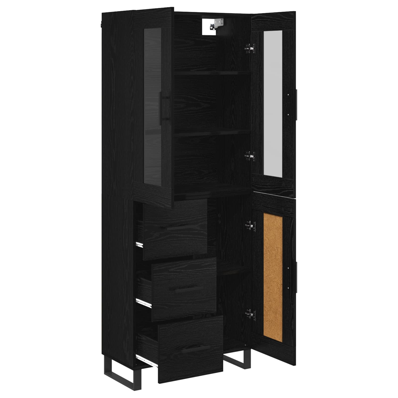 Haut Armoire 2 pc Chêne noir 69,5 x 34 x 180 cm