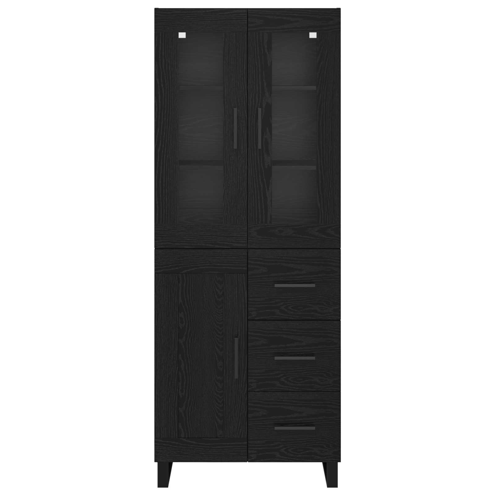 Haut Armoire 2 pc Chêne noir 69,5 x 34 x 180 cm