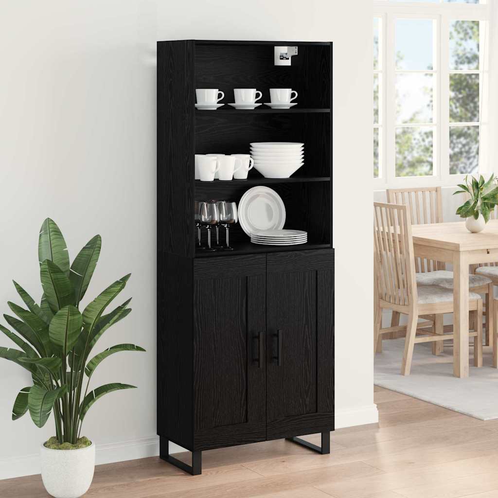 Haut Armoire avec tiroir 2 pcs Chêne noir Bois d'ingénierie - XIOS
