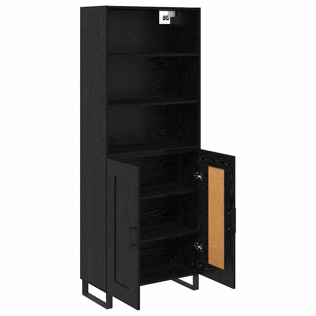 Haut Armoire avec tiroir 2 pcs Chêne noir Bois d'ingénierie - XIOS