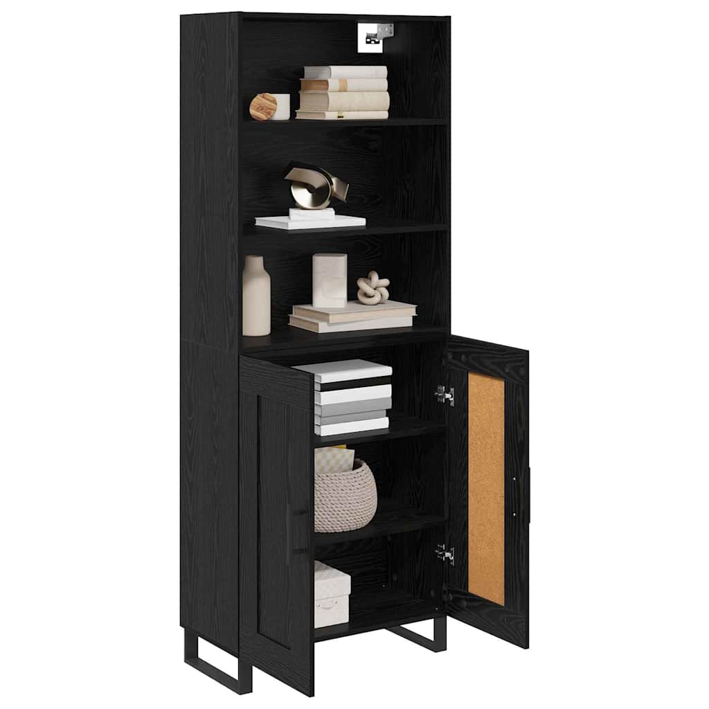 Haut Armoire avec tiroir 2 pcs Chêne noir Bois d'ingénierie - XIOS