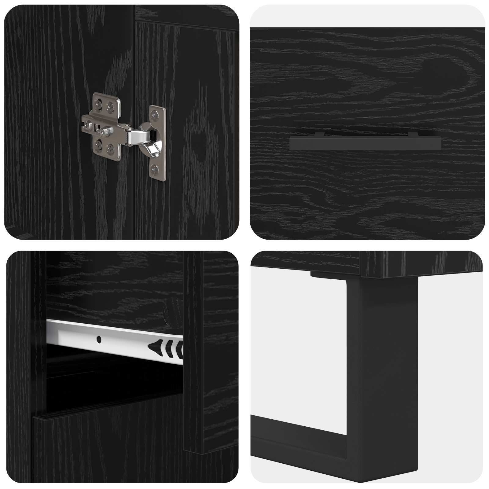 Haut Armoire 2 pc Chêne noir 69,5 x 34 x 180 cm