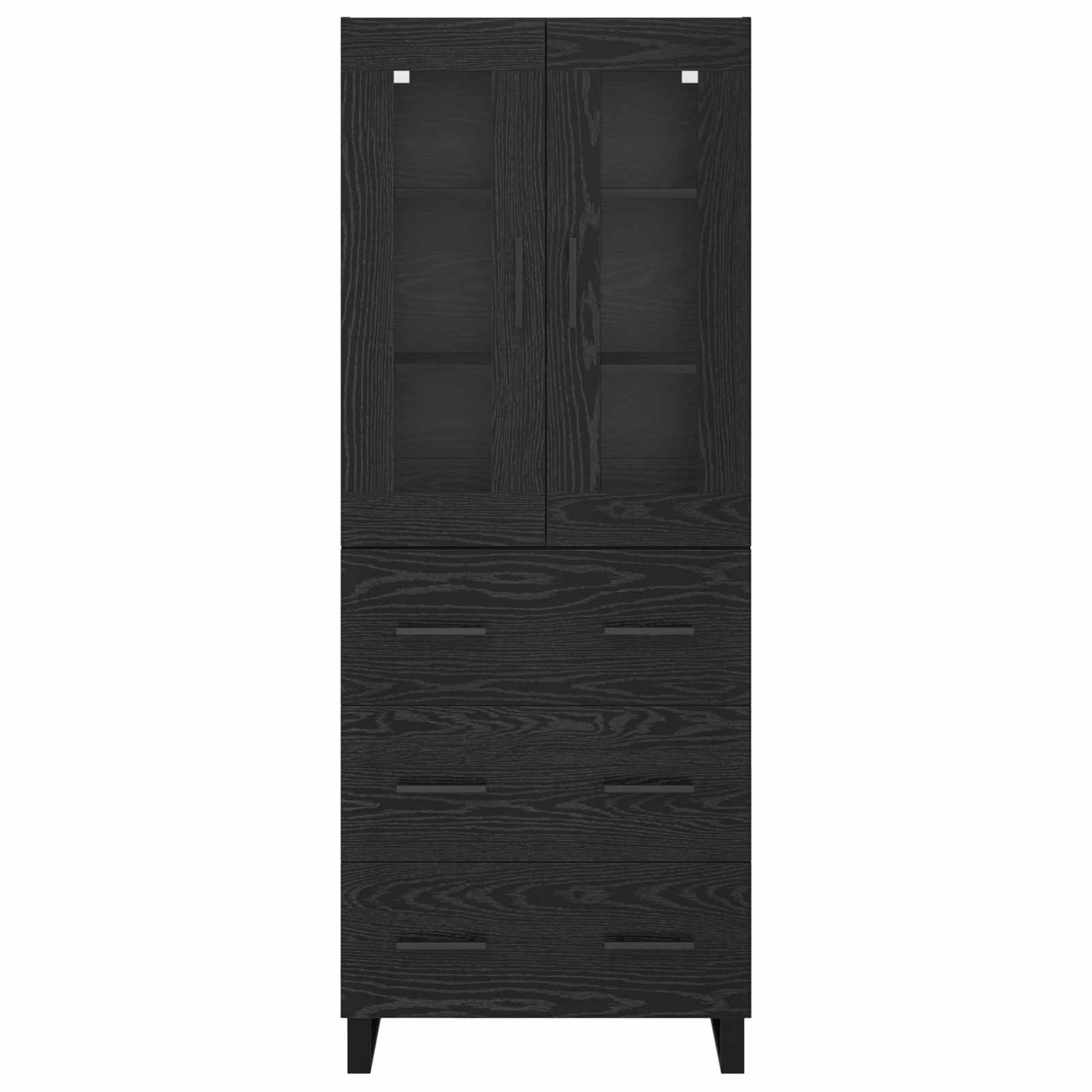 Haut Armoire 2 pc Chêne noir 69,5 x 34 x 180 cm