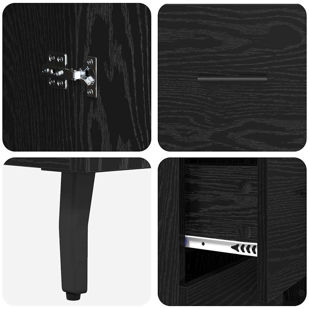 Haut Armoire Montage mural 2 pcs Chêne noir 69,5 x 34 x 180 cm - XIOS
