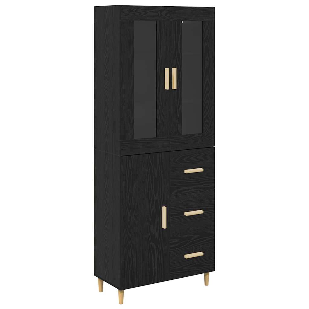 Haut Armoire Montage mural 2 pcs Chêne noir Bois d'ingénierie - XIOS