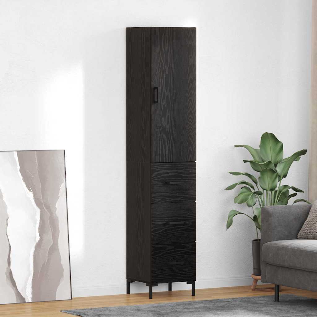 Haut Armoire Montage mural 2 pcs Chêne noir Bois d'ingénierie - XIOS