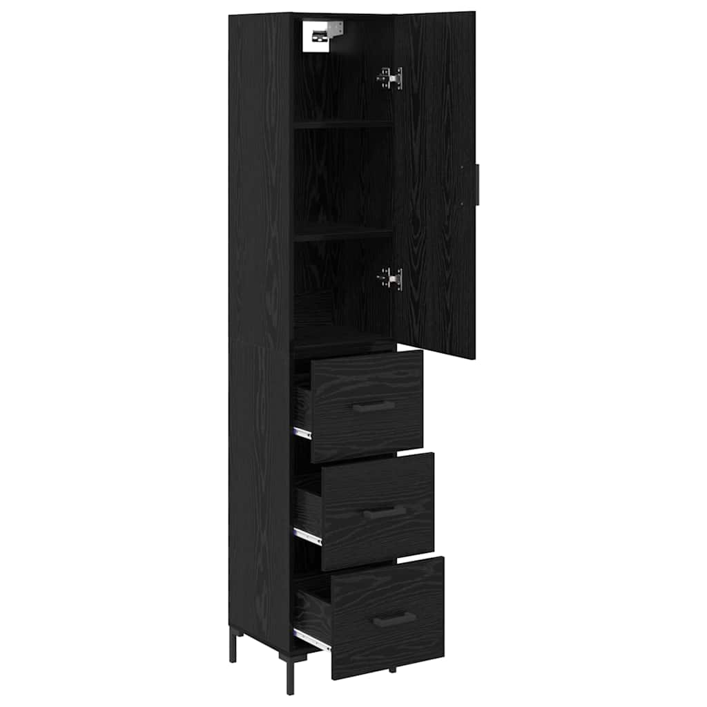 Haut Armoire Montage mural 2 pcs Chêne noir Bois d'ingénierie - XIOS