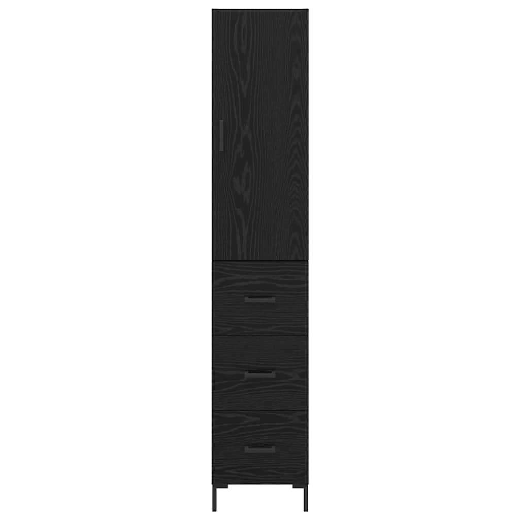 Haut Armoire Montage mural 2 pcs Chêne noir Bois d'ingénierie - XIOS