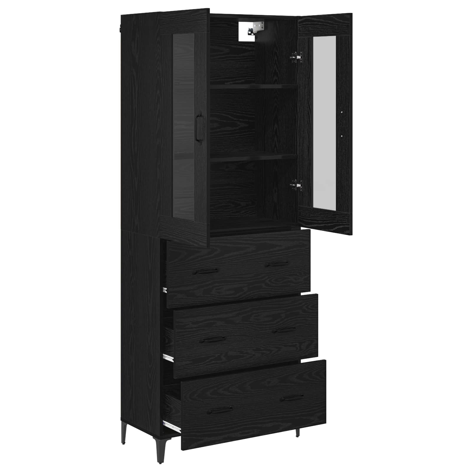 Haut Armoire Chêne noir 69,5 x 34 x 180 cm Bois d'ingénierie - XIOS