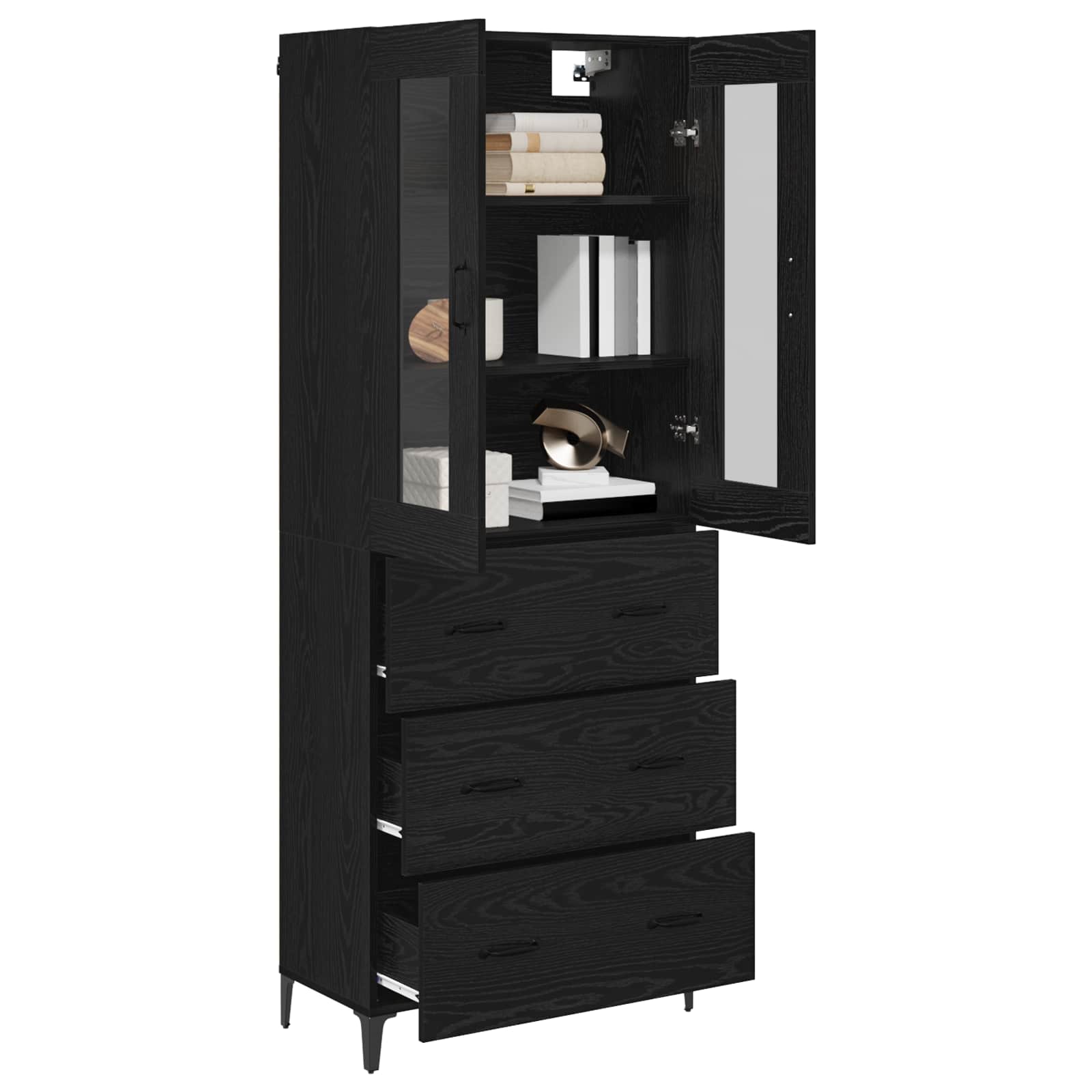 Haut Armoire Chêne noir 69,5 x 34 x 180 cm Bois d'ingénierie - XIOS