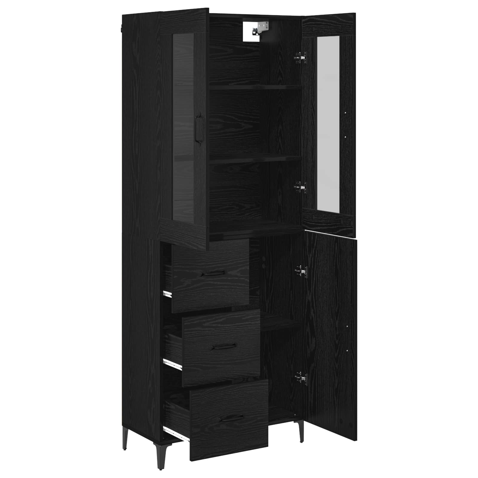 Haut Armoire Chêne noir 69,5 x 34 x 180 cm Bois d'ingénierie - XIOS