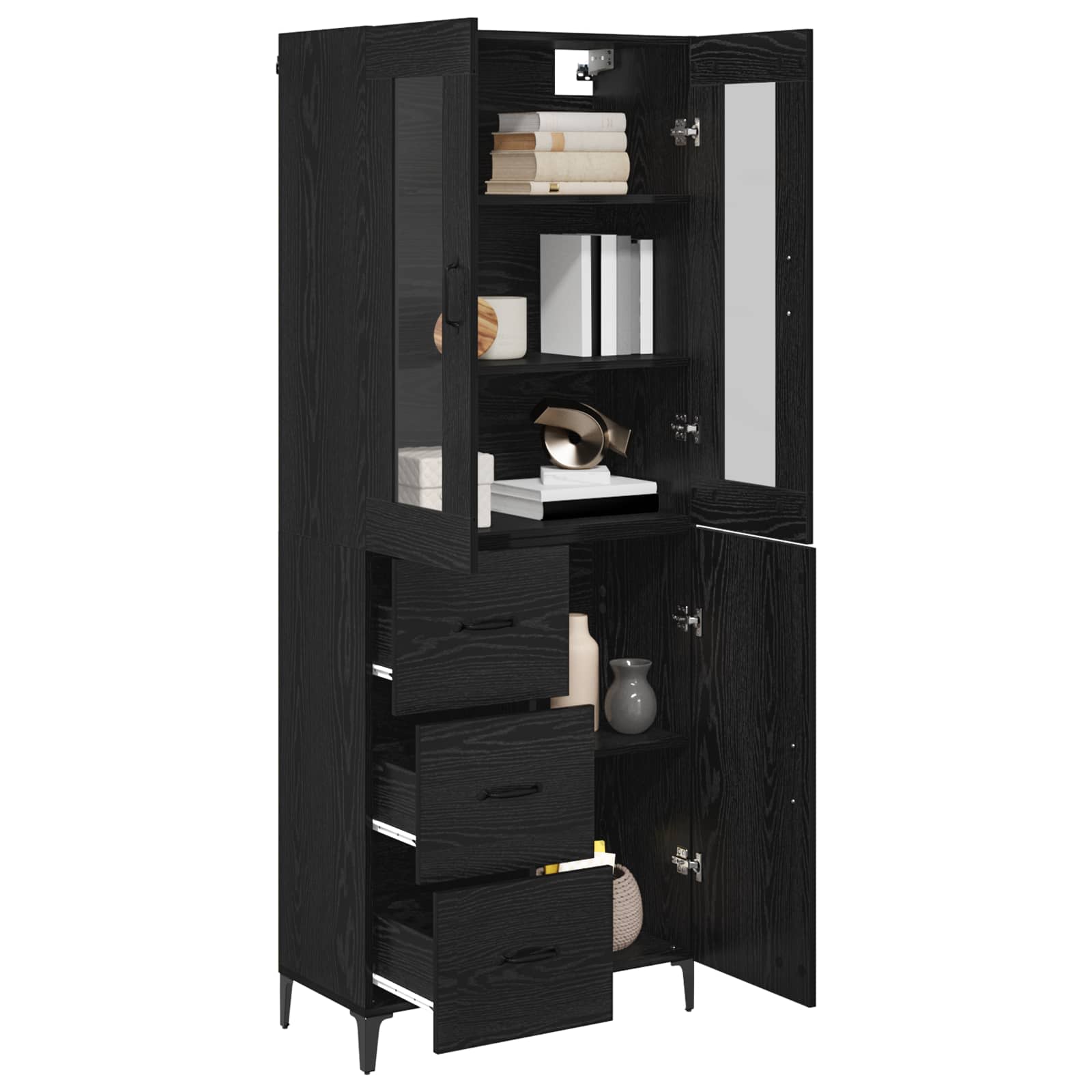 Haut Armoire Chêne noir 69,5 x 34 x 180 cm Bois d'ingénierie - XIOS