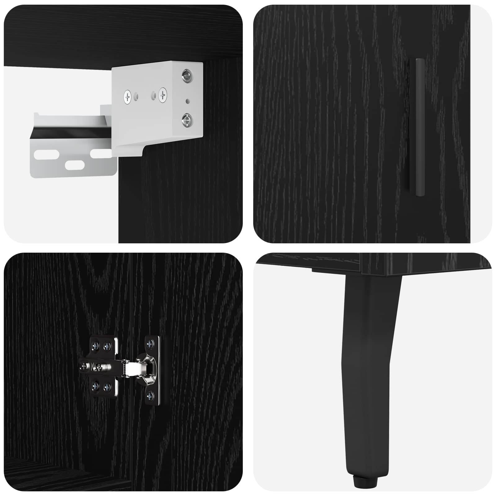 Haut Armoire 2 pcs Chêne noir Bois Aggloméré et Verre - XIOS