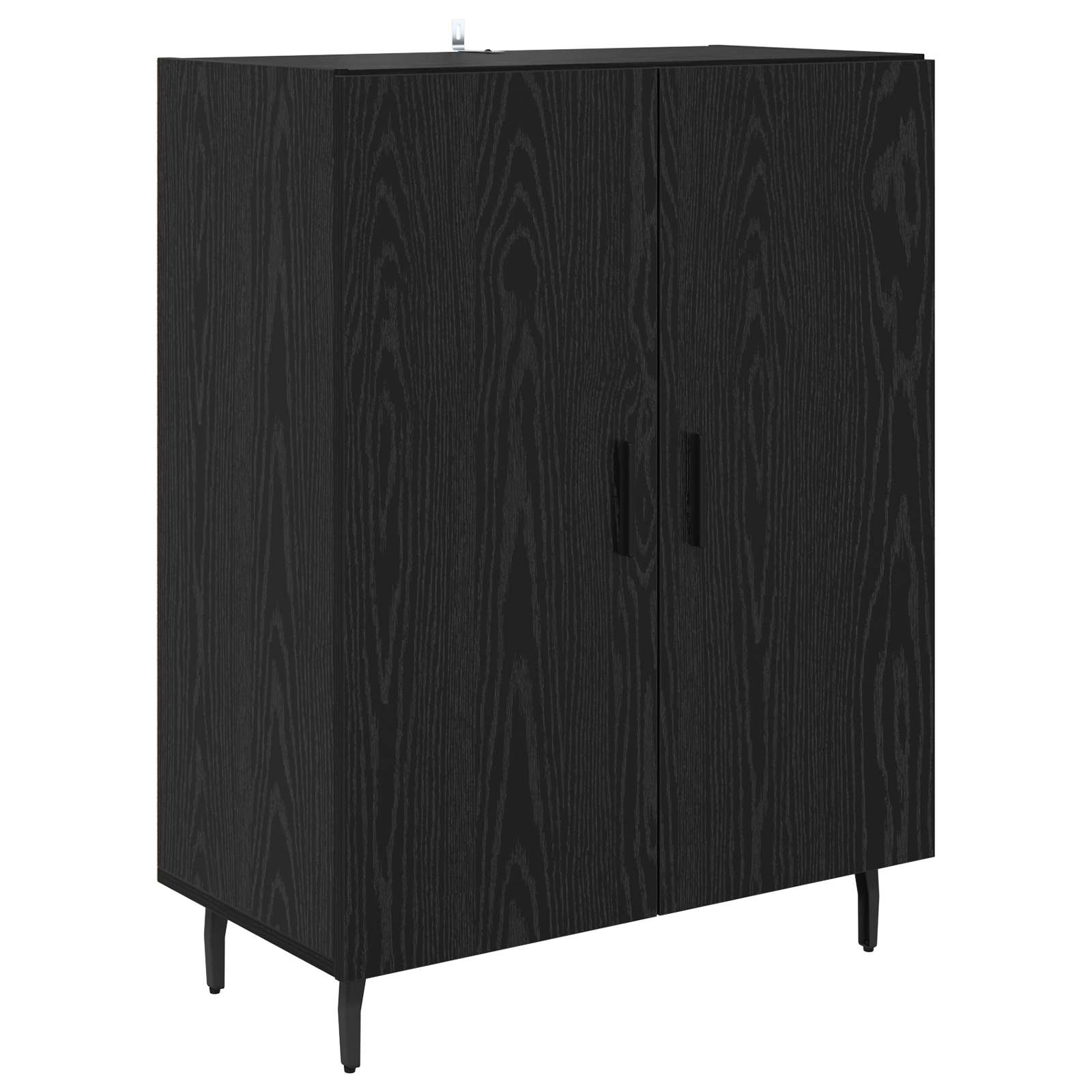 Haut Armoire 2 pcs Chêne noir Bois Aggloméré et Verre - XIOS