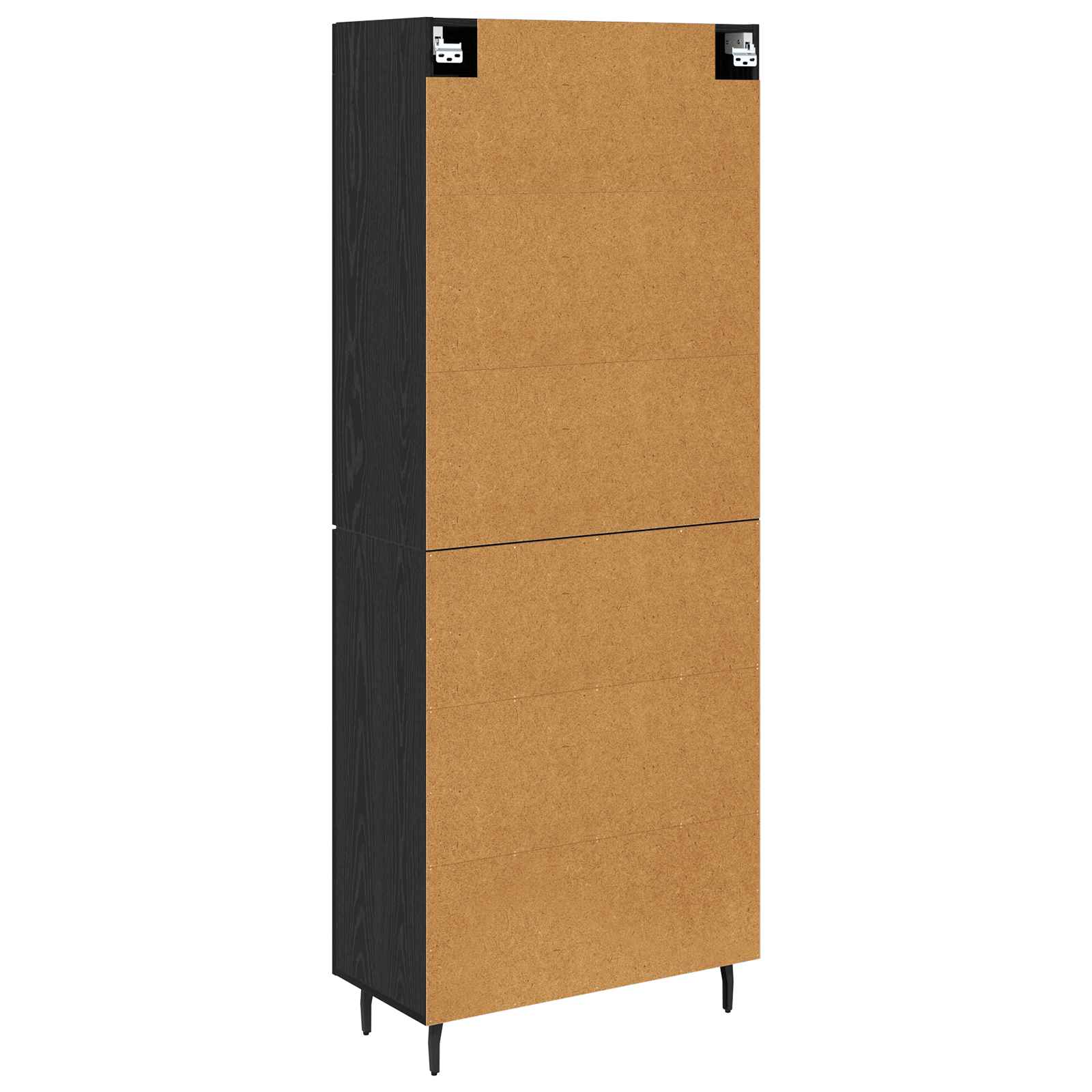 Haut Armoire 2 pcs Chêne noir Bois Aggloméré et Verre - XIOS
