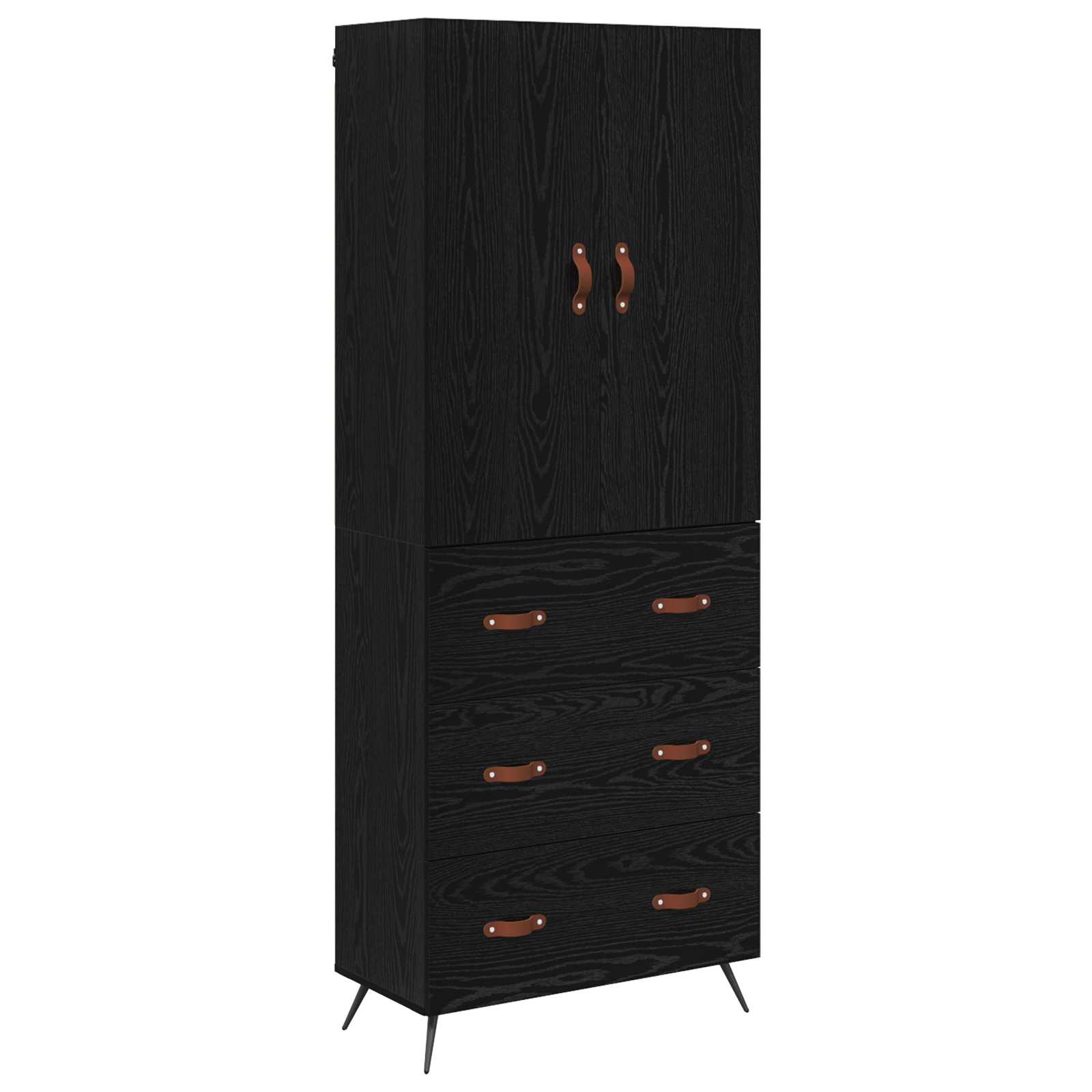 Haut Armoire Chêne noir 69,5 x 34 x 180 cm Bois d'ingénierie