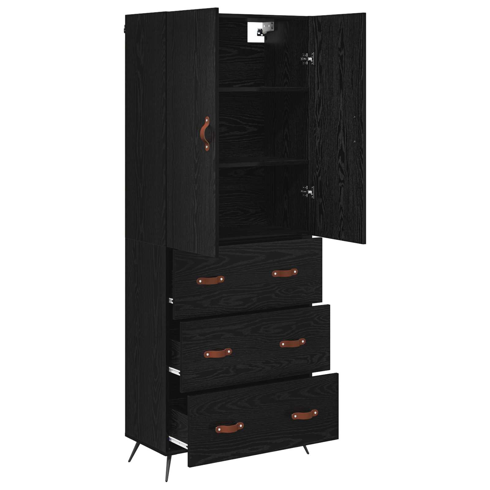 Haut Armoire Chêne noir 69,5 x 34 x 180 cm Bois d'ingénierie - XIOS