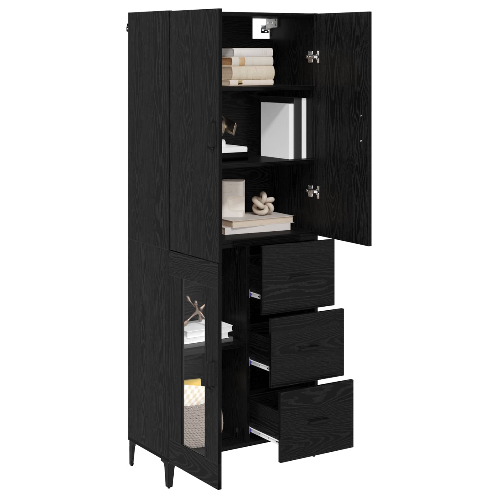 Haut Armoire Chêne noir 69,5 x 34 x 180 cm Bois d'ingénierie - XIOS