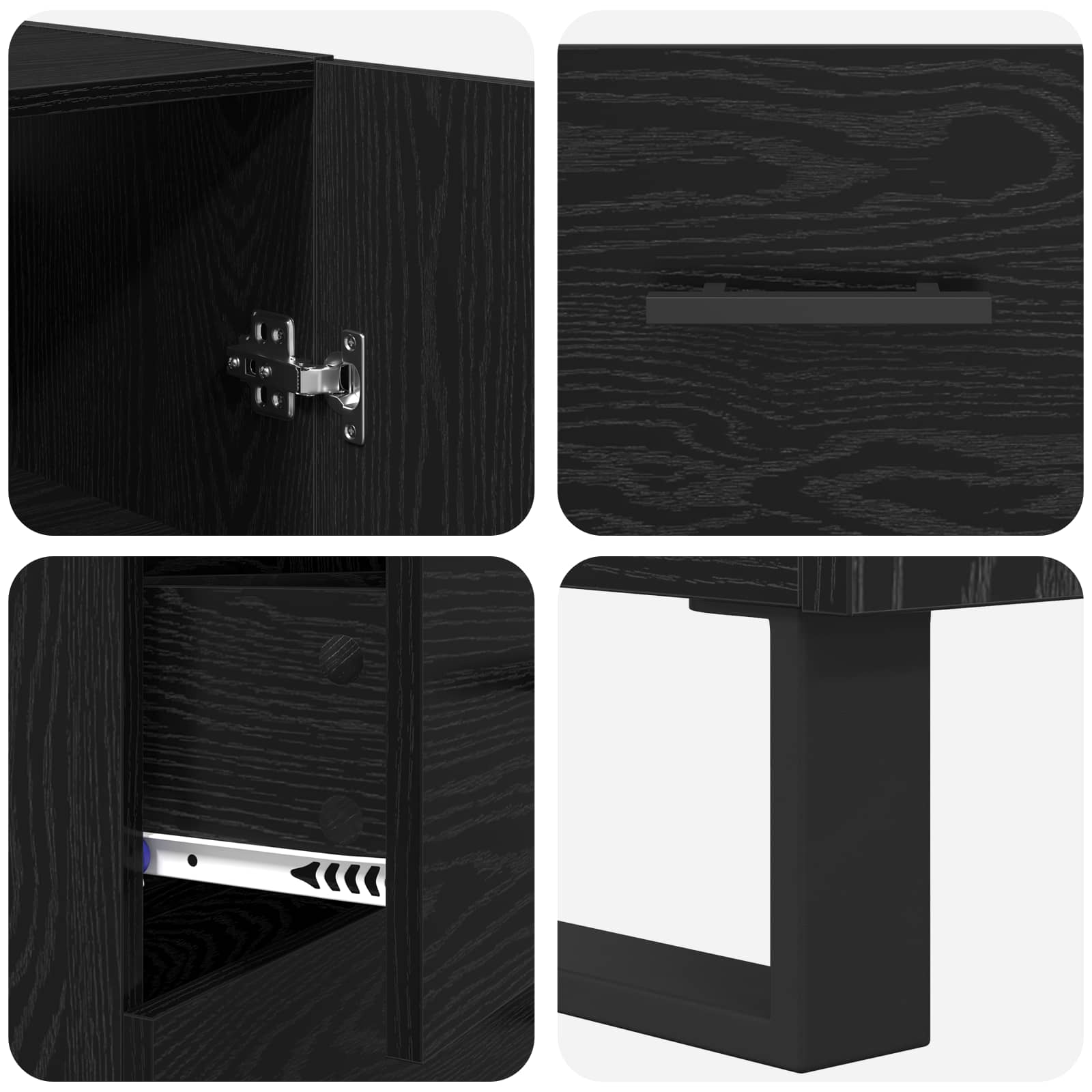 Haut Armoire 2 pcs Chêne noir Bois Aggloméré et Verre - XIOS