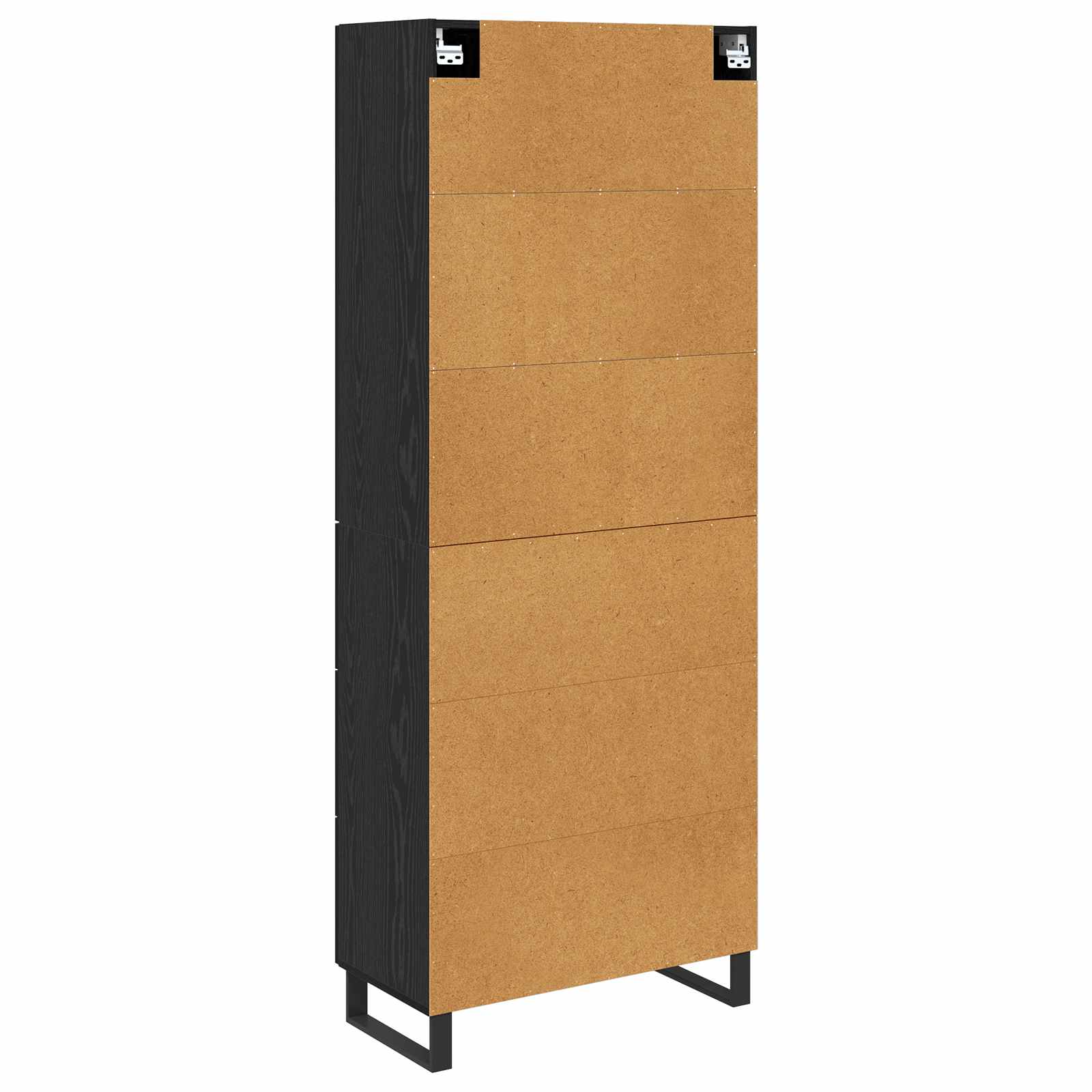 Haut Armoire 2 pcs Chêne noir Bois Aggloméré et Verre - XIOS