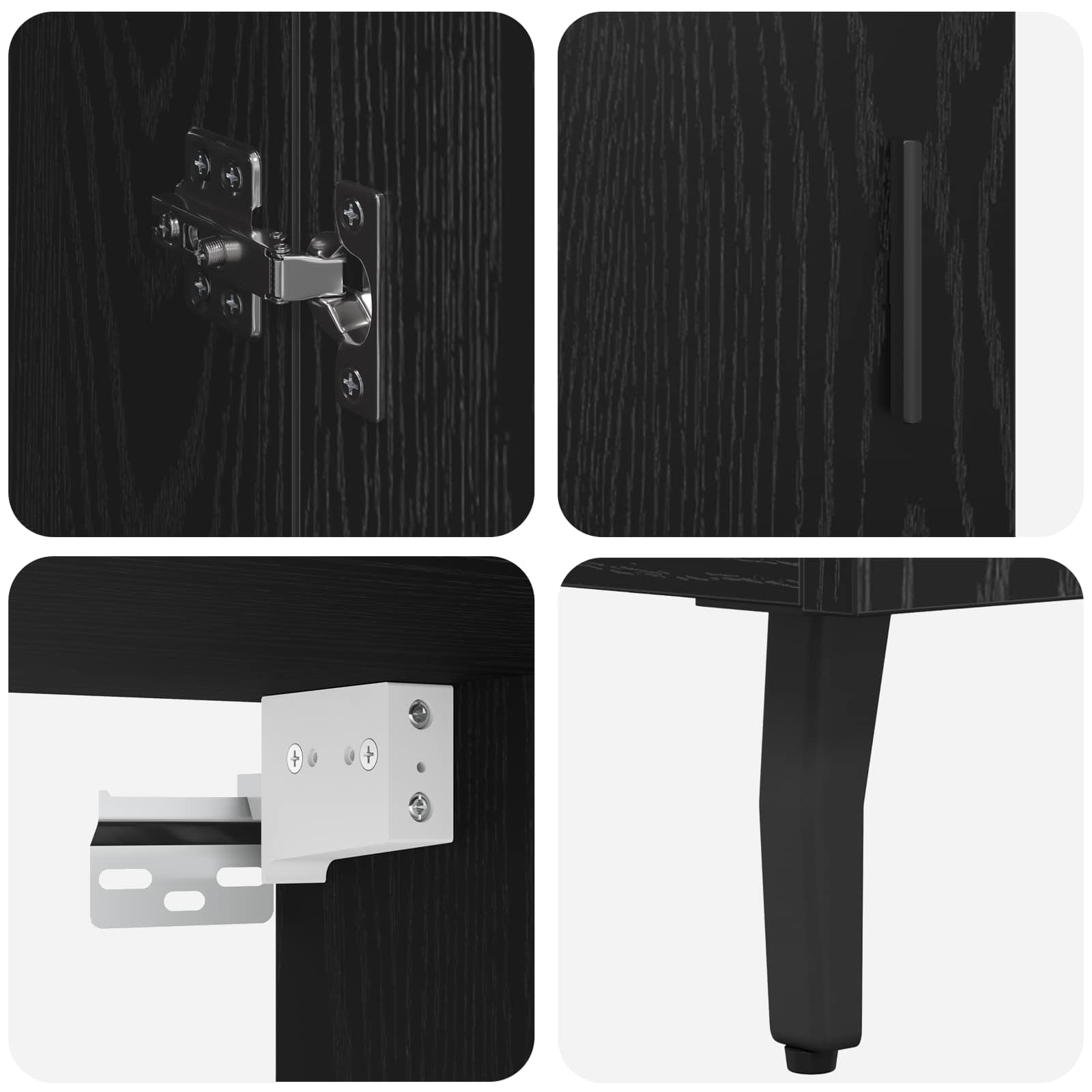 Haut Armoire 2 pc Chêne noir 69,5 x 34 x 180 cm