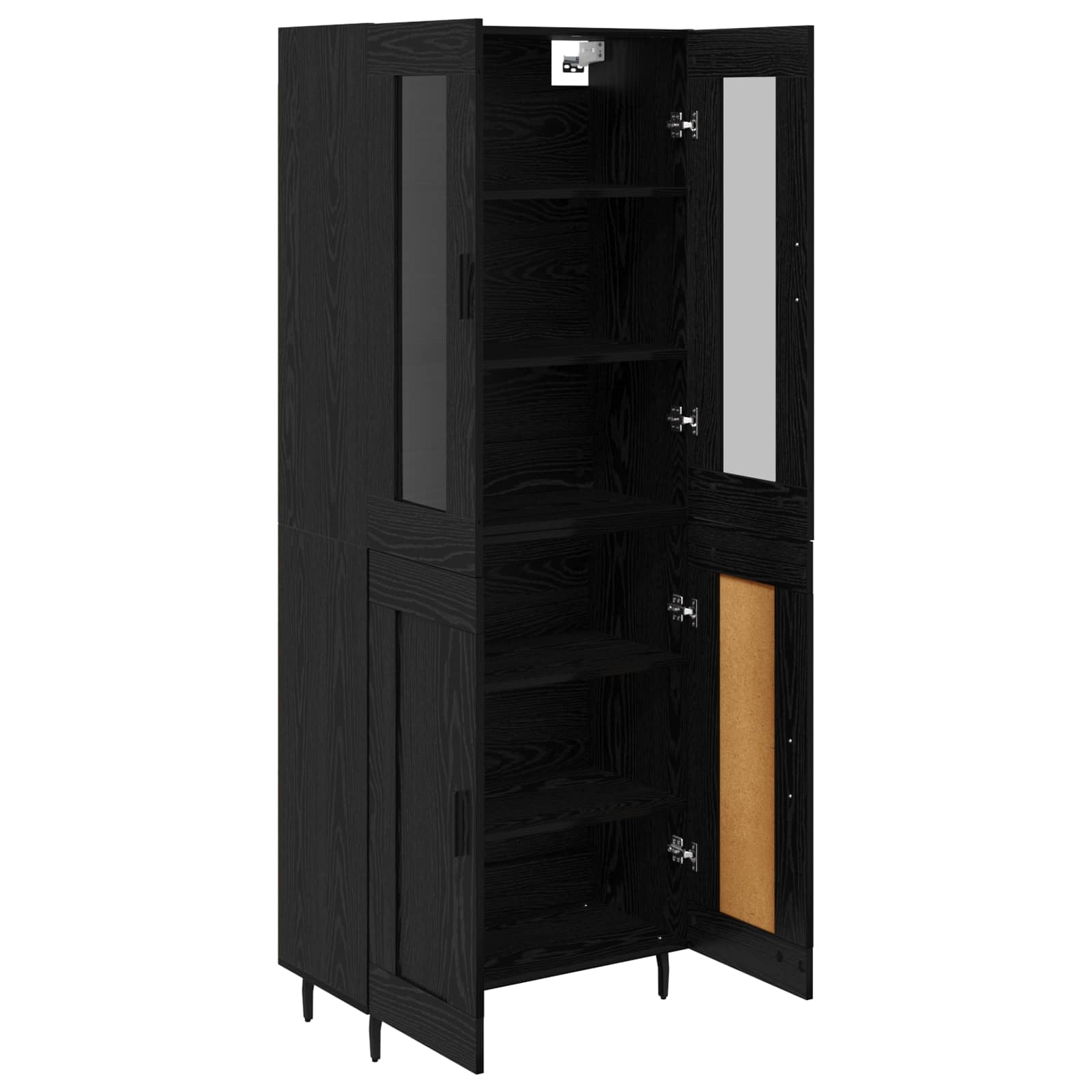 Haut Armoire 2 pc Chêne noir 69,5 x 34 x 180 cm