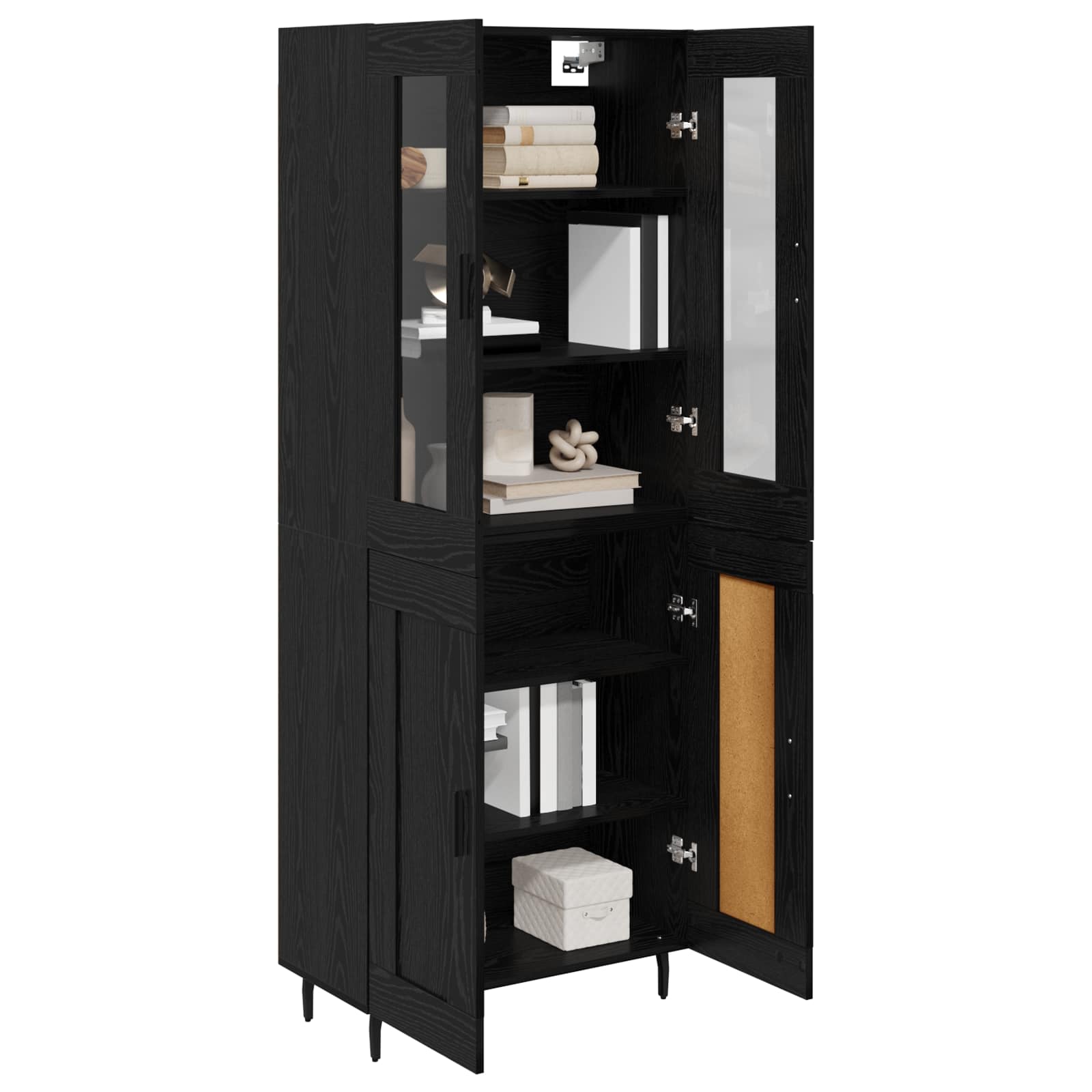 Haut Armoire 2 pc Chêne noir 69,5 x 34 x 180 cm