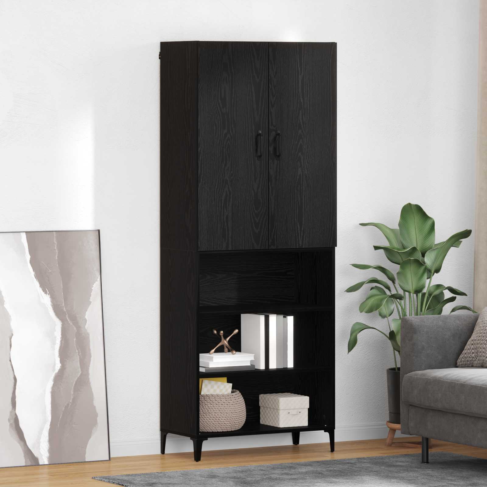 Haut Armoire Chêne noir 69,5 x 34 x 180 cm Bois d'ingénierie - XIOS