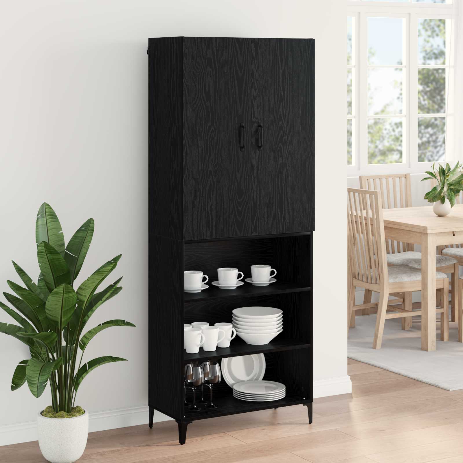 Haut Armoire Chêne noir 69,5 x 34 x 180 cm Bois d'ingénierie - XIOS