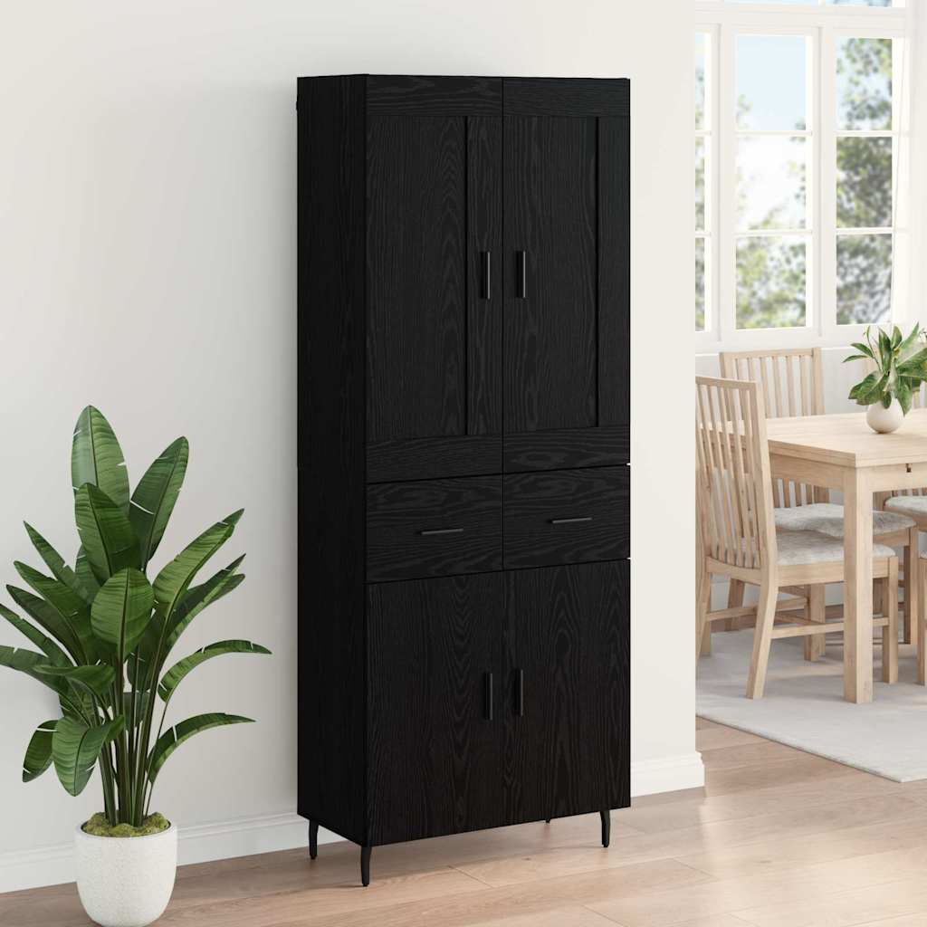 Haut Armoire avec tiroir 2 pcs Chêne noir Bois d'ingénierie - XIOS