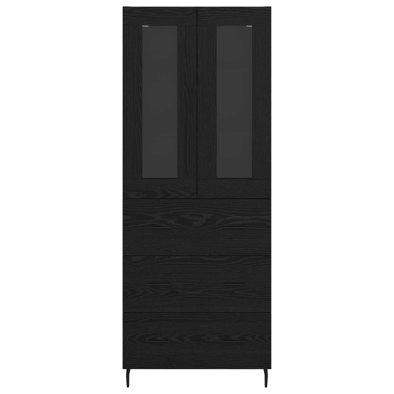 Haut Armoire 2 pc Chêne noir 69,5 x 34 x 180 cm