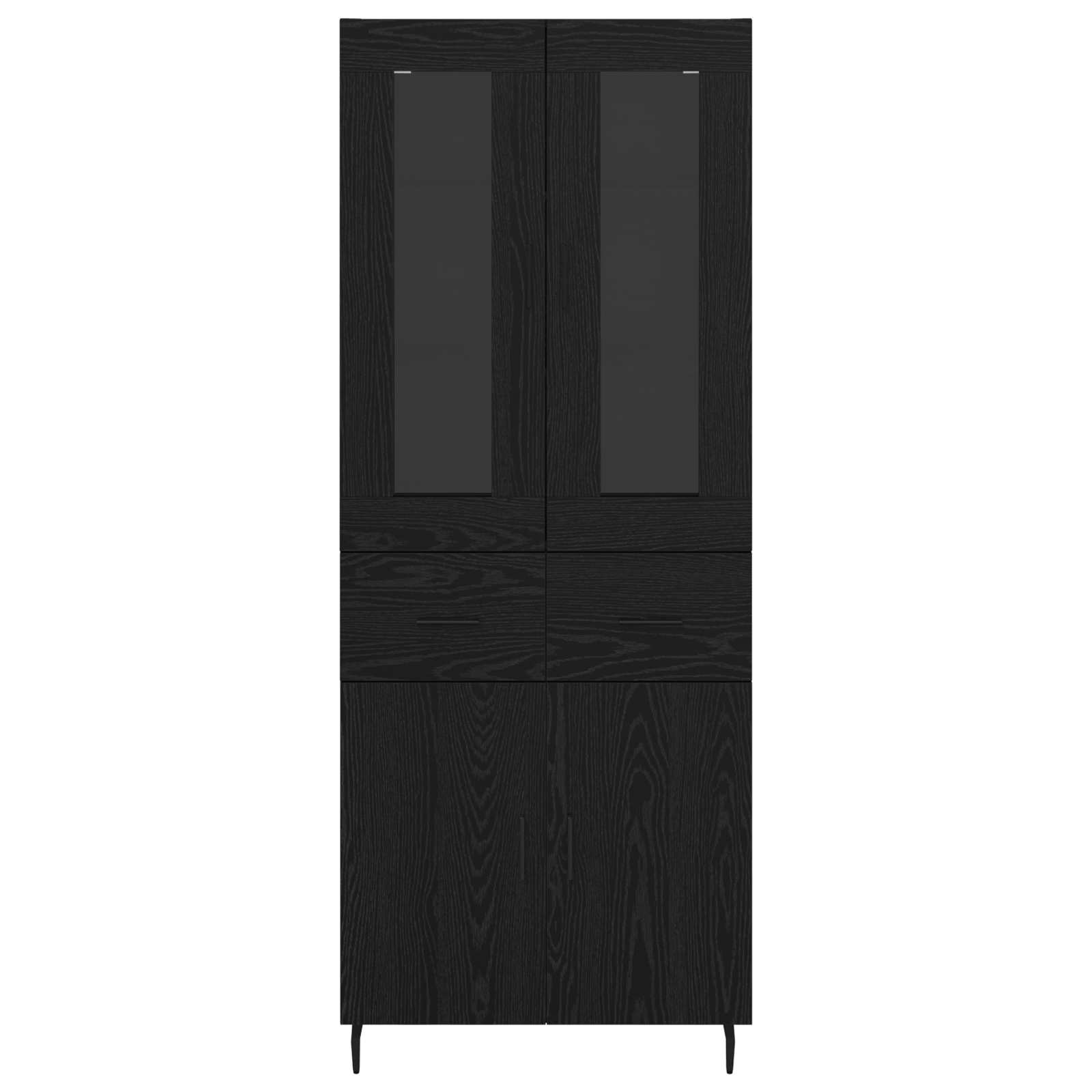 Haut Armoire 2 pc Chêne noir 69,5 x 34 x 180 cm
