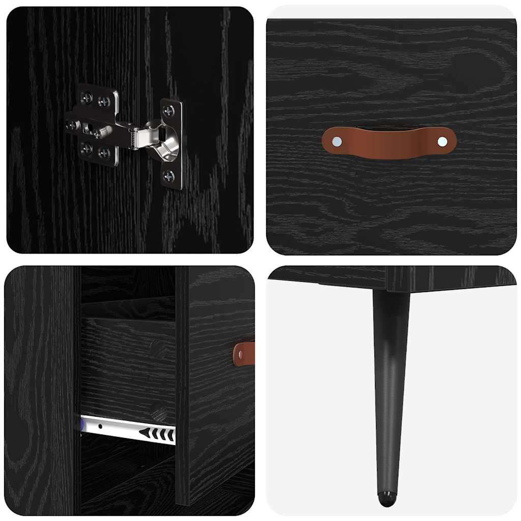 Haut Armoire Chêne noir 69,5 x 34 x 180 cm Bois d'ingénierie - XIOS