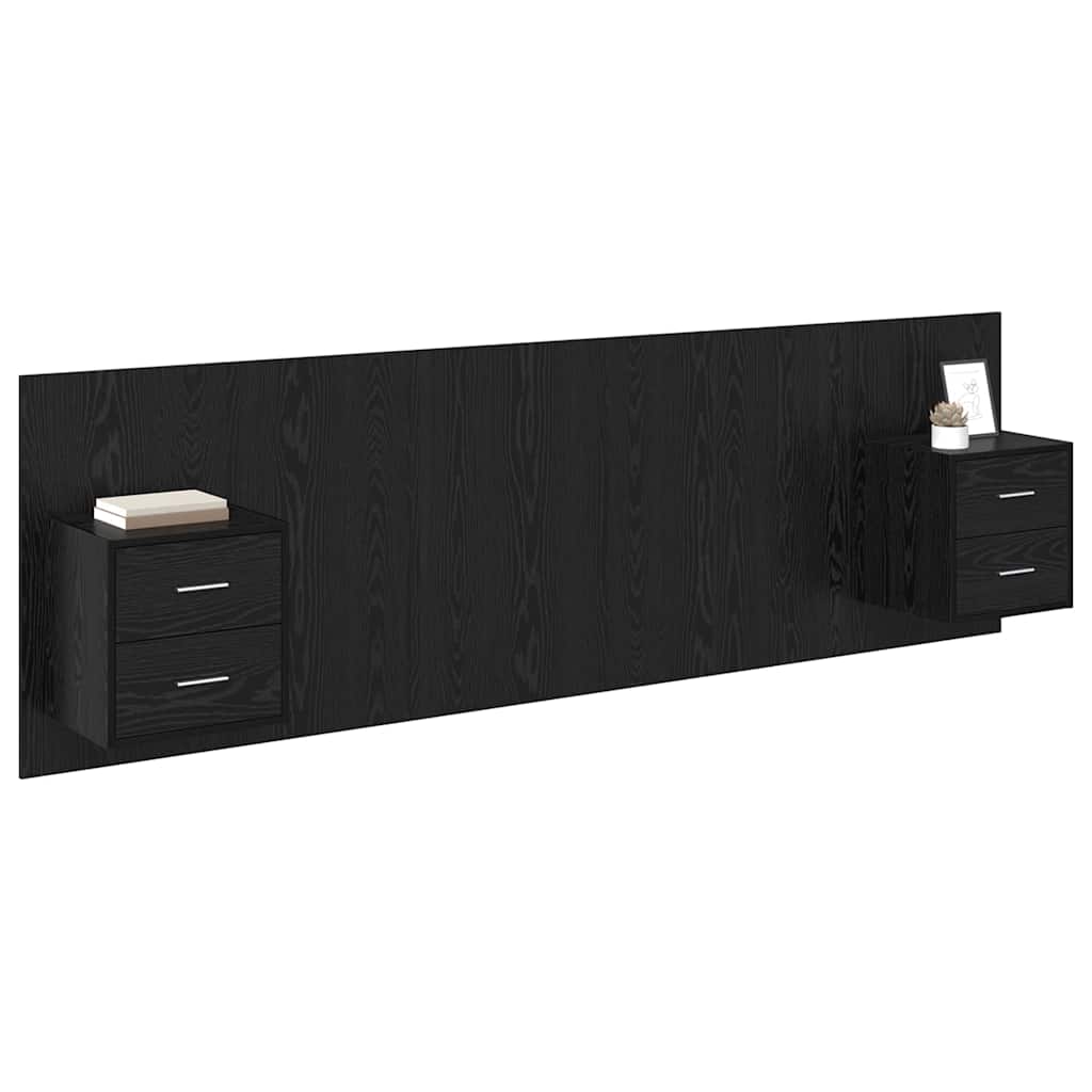 Tête de lit avec armoires 3 pcs Chêne noir Bois d'ingénierie - XIOS
