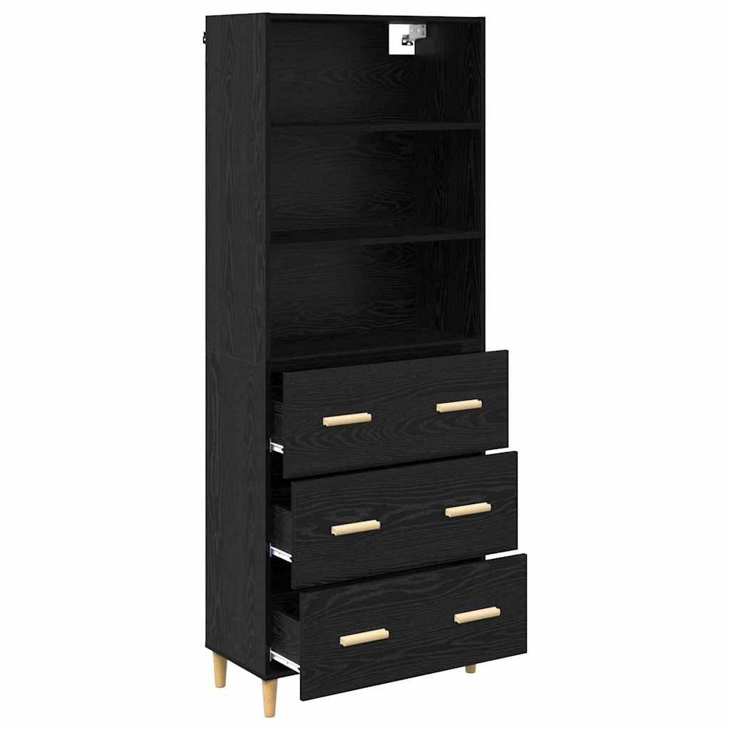 Haut Armoire Montage mural 2 pcs Chêne noir 69,5 x 34 x 180 cm - XIOS