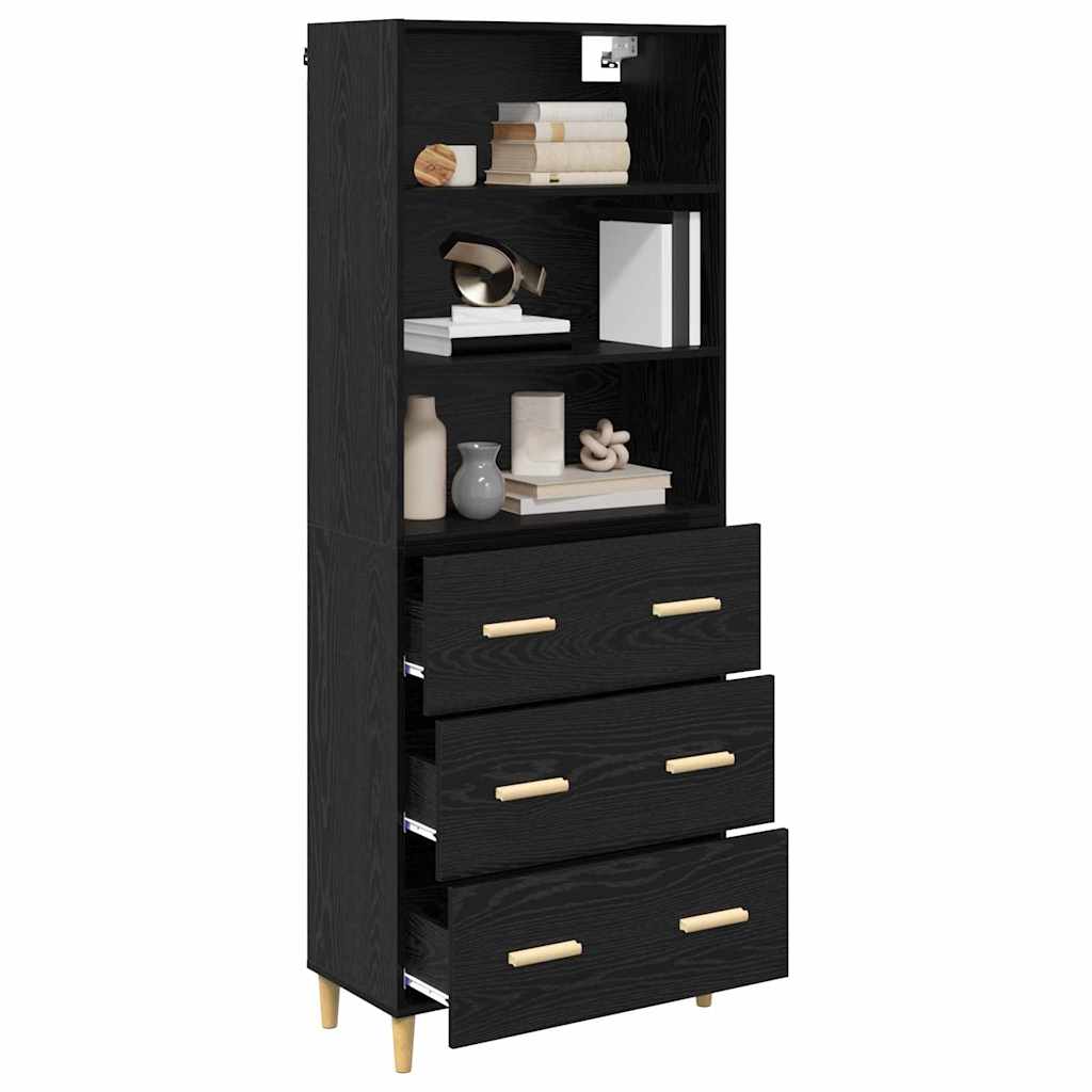 Haut Armoire Montage mural 2 pcs Chêne noir 69,5 x 34 x 180 cm - XIOS