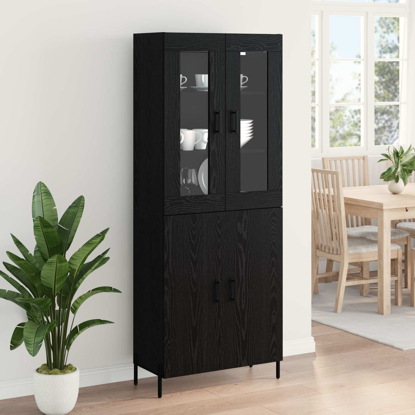 Haut Armoire Chêne noir 69,5 x 34 x 180 cm Bois d'ingénierie - XIOS