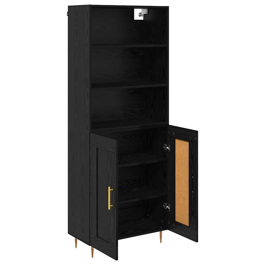 Haut Armoire Montage mural 2 pcs Chêne noir Bois d'ingénierie - XIOS