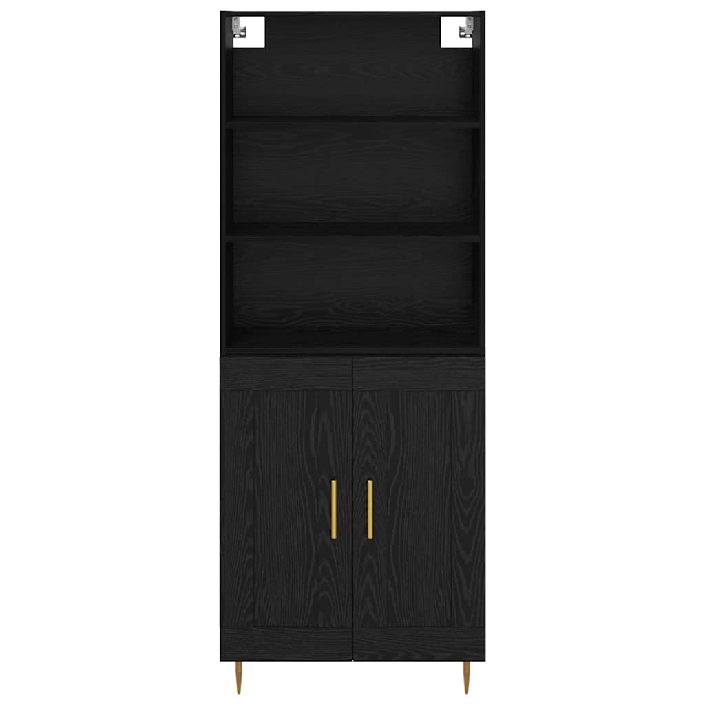 Haut Armoire Montage mural 2 pcs Chêne noir Bois d'ingénierie - XIOS