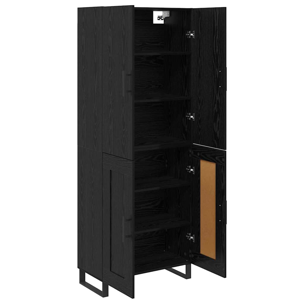 Haut Armoire 2 pc Chêne noir 69,5 x 34 x 180 cm